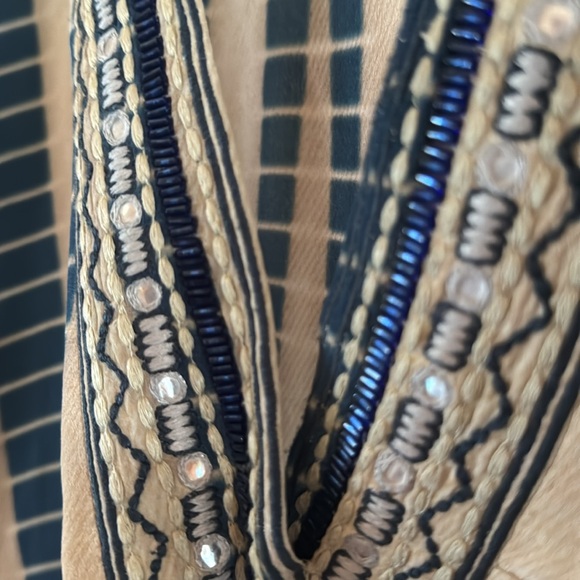 Hemant And Nandita Silk Mini W/Heavy Beaded Neckline & Tassel Hi Lo Bottom - Picture 6 of 7